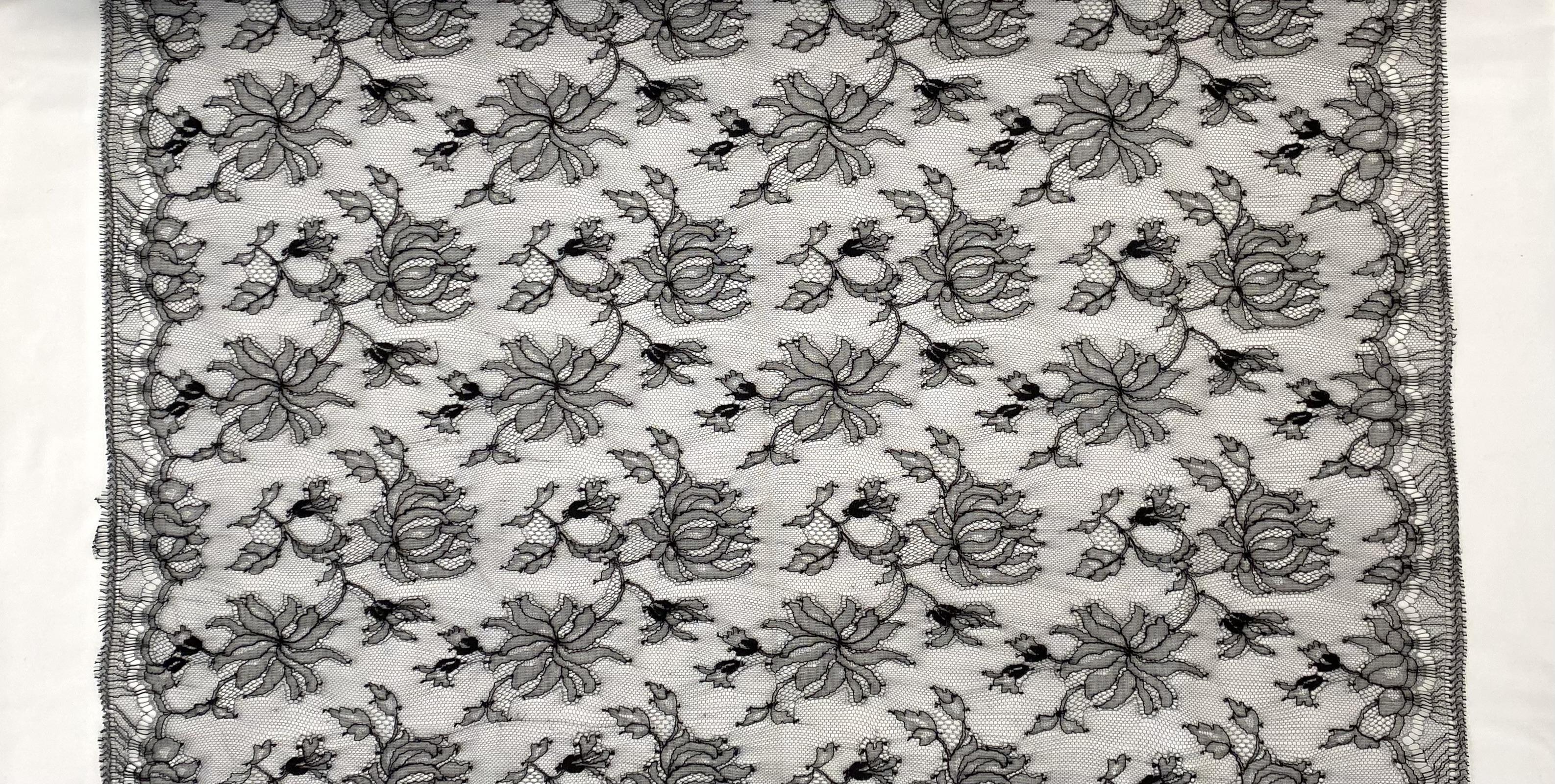 French Chantilly Lace in Black