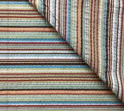 Cotton & Polyester Seersucker Stripe In Multi Colours