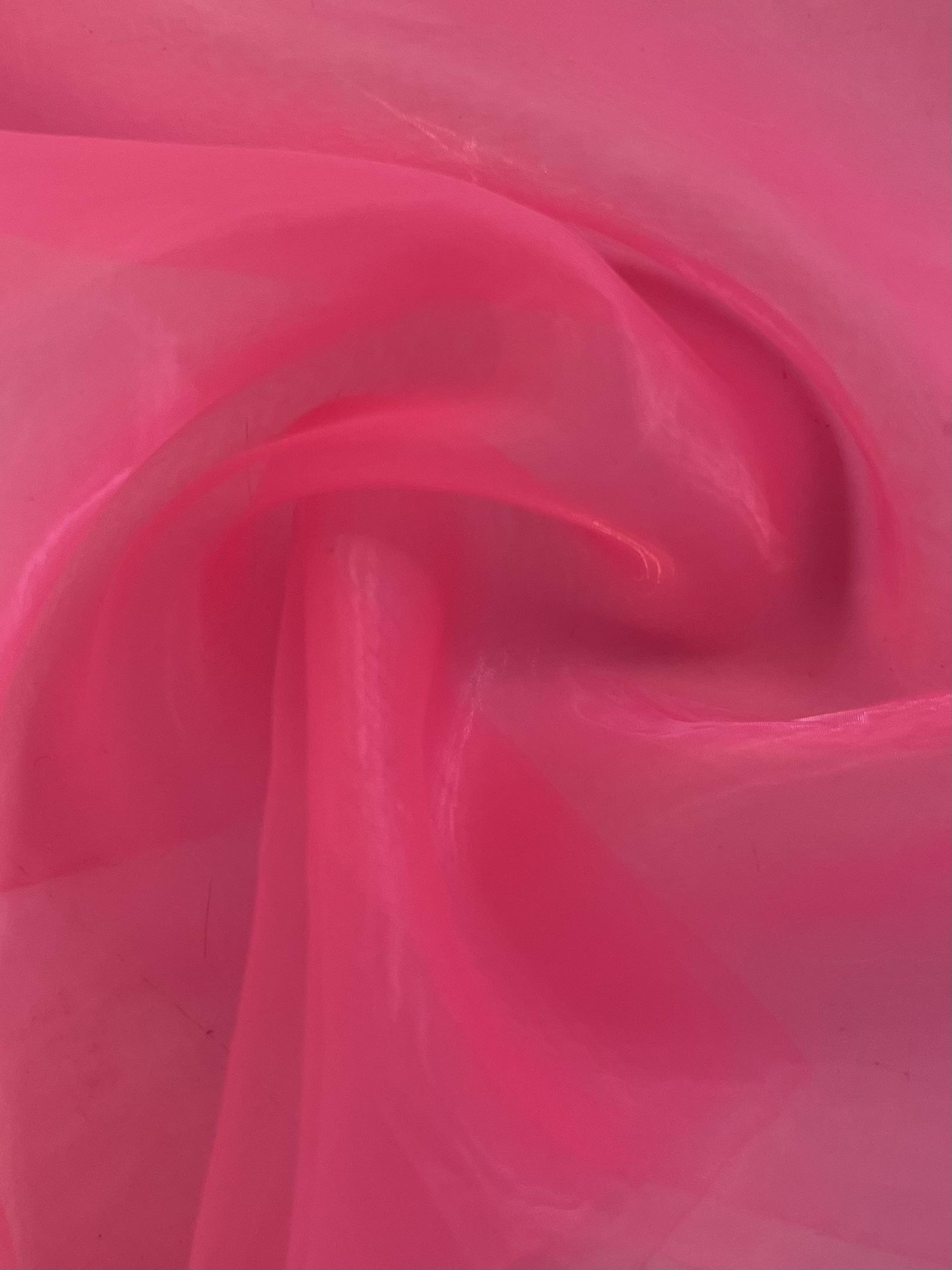 Polyester Organza Onion Skin in Neon Pink