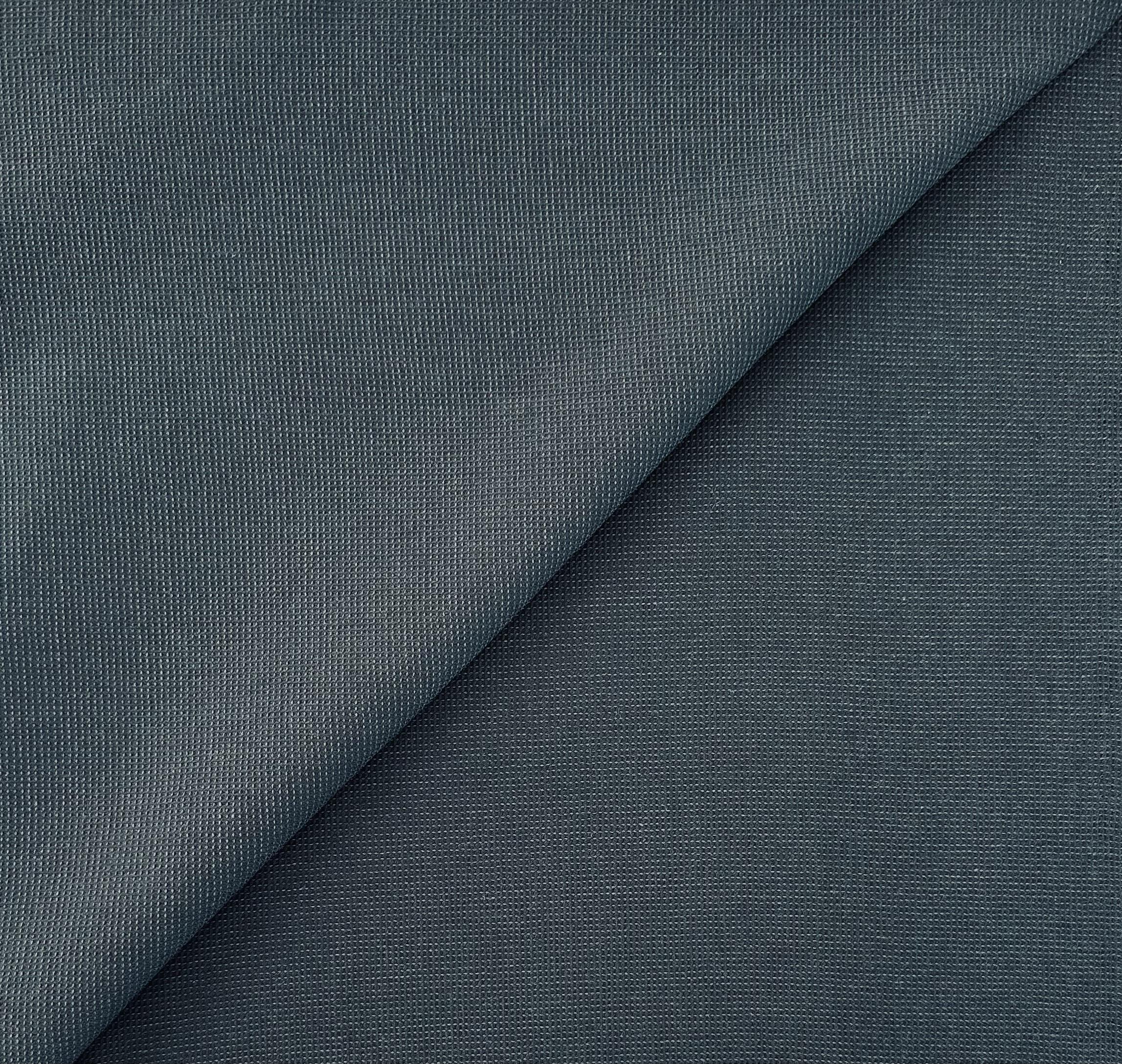Sustainable Cotton Dobby Shirting in Midnight Green