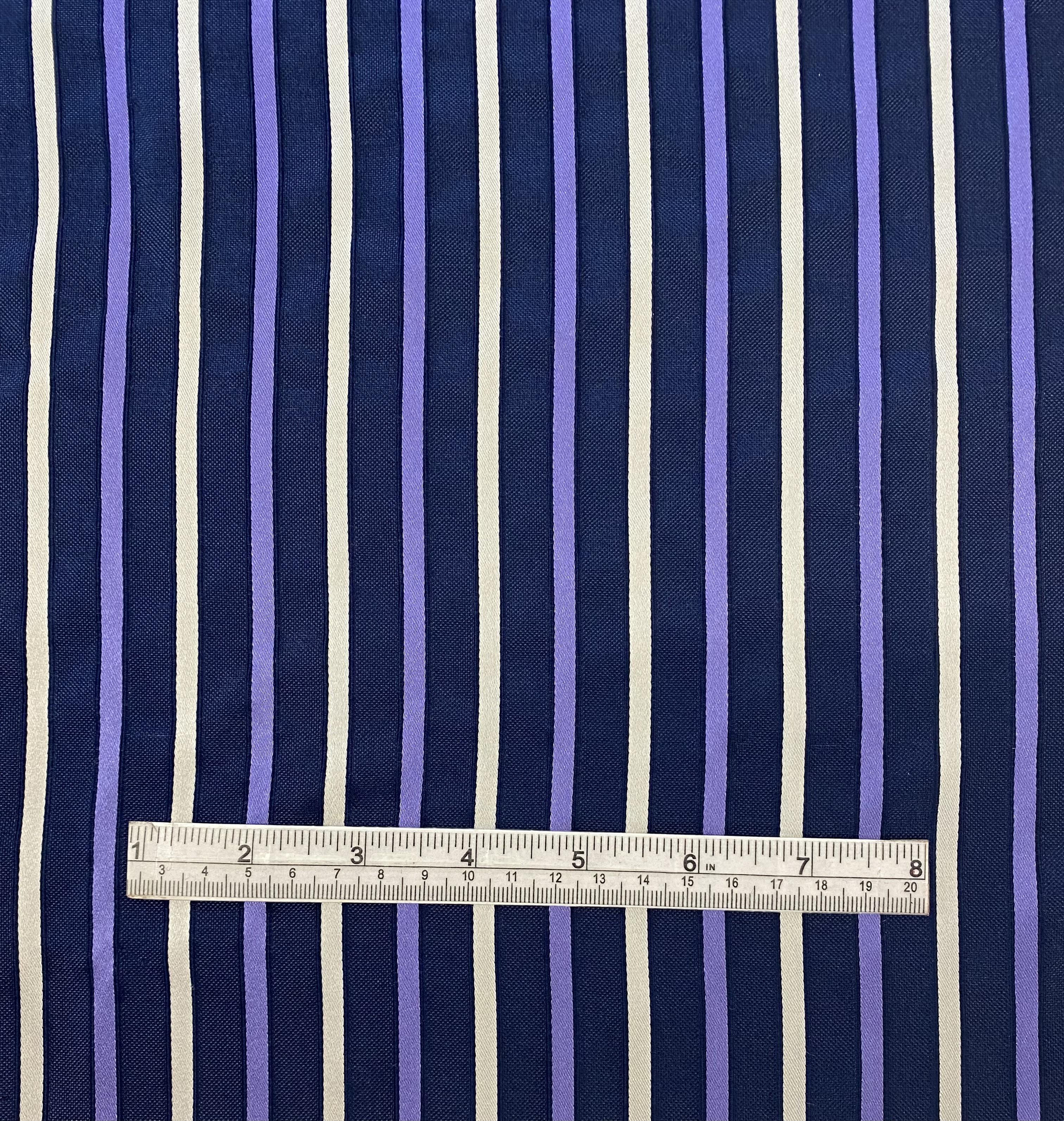Made in Italy 100% Silk Satined Stripes Tie Brocade