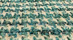 Made in Italy Couture Cotton Blend Metallic Tweed in Turquoise