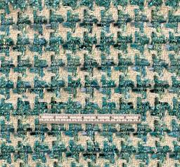 Made in Italy Couture Cotton Blend Metallic Tweed in Turquoise