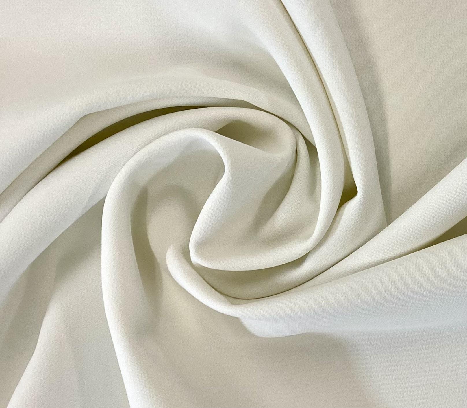 Polyester-Blend Double Stretch Crepe in White