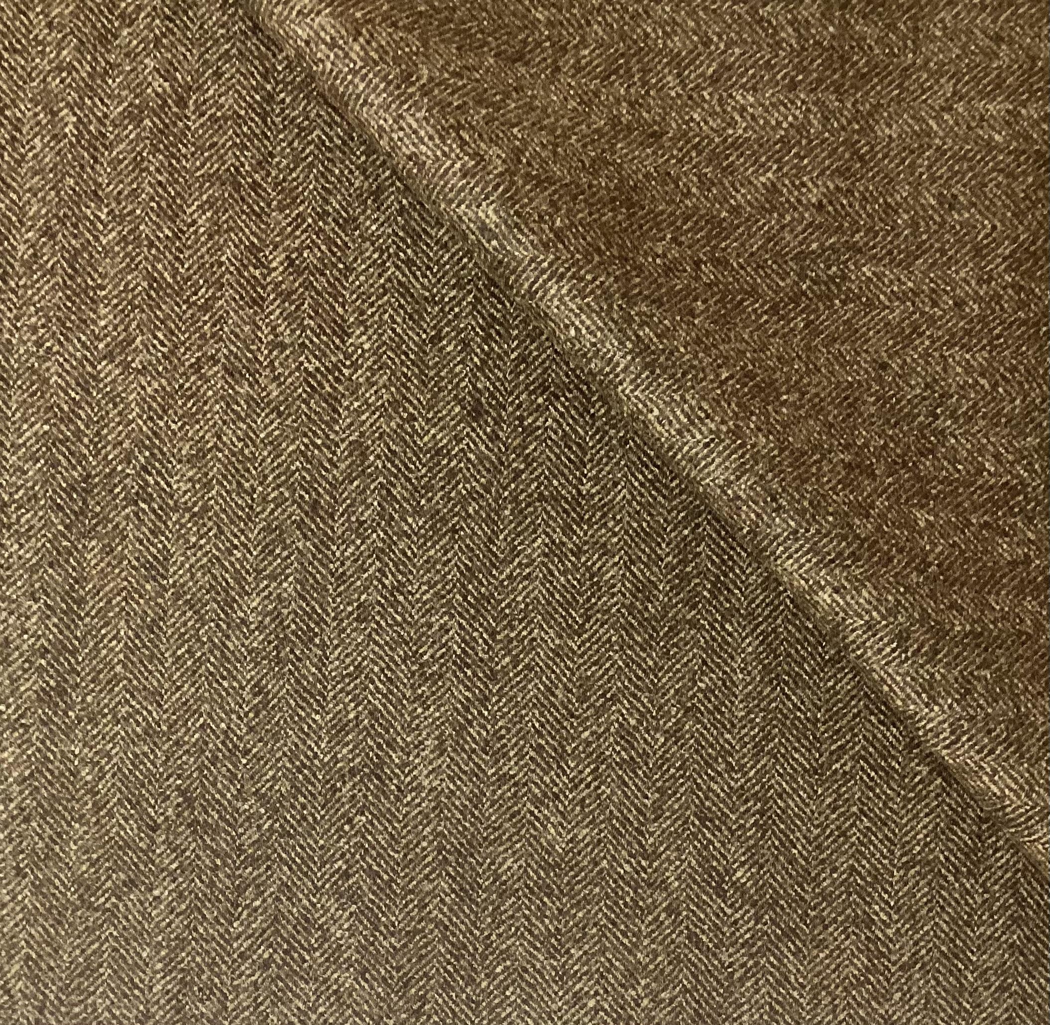 Made in Italy Guabello 100% Wool Herringbone In Leadwood