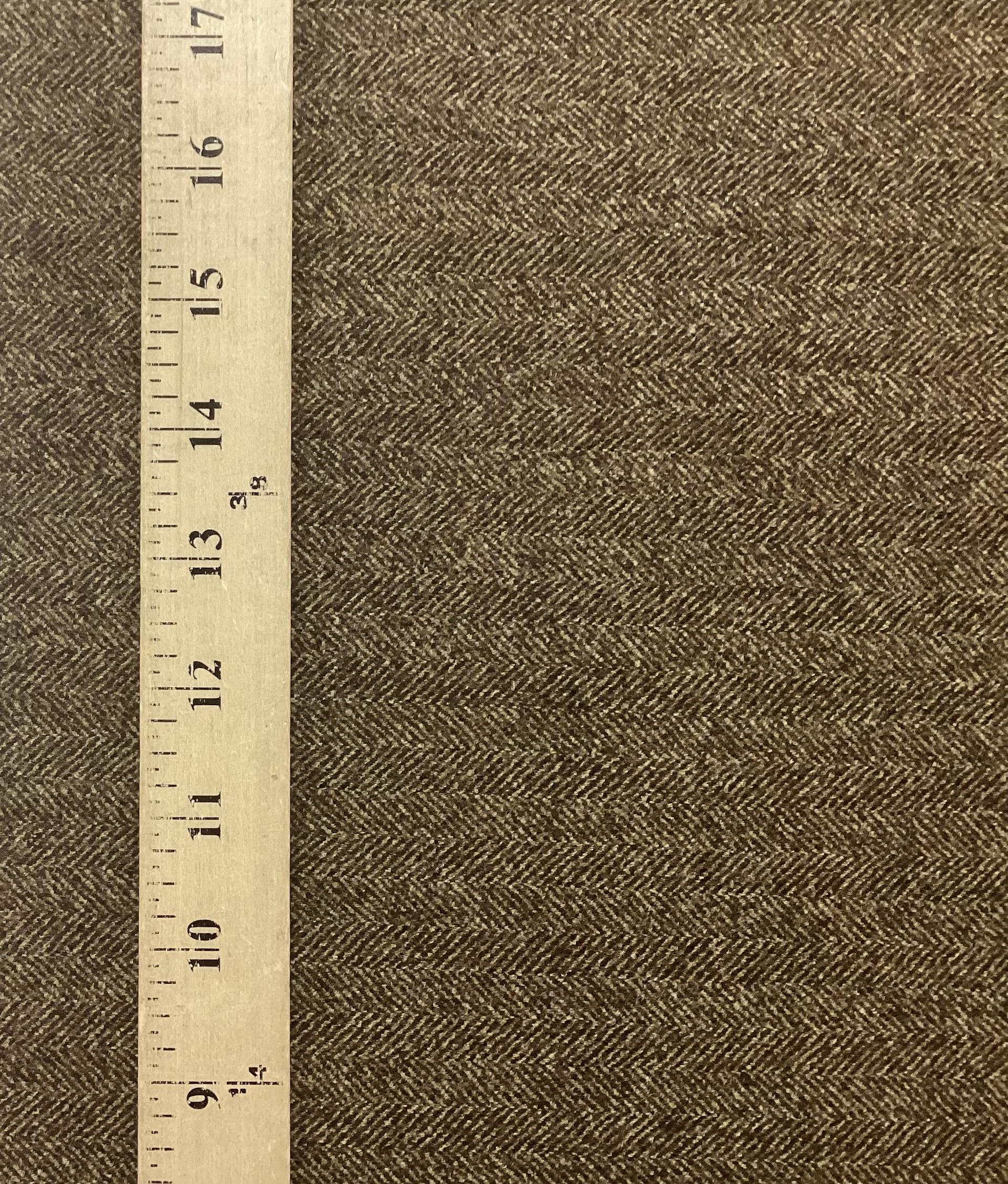 Made in Italy Guabello 100% Wool Herringbone In Leadwood