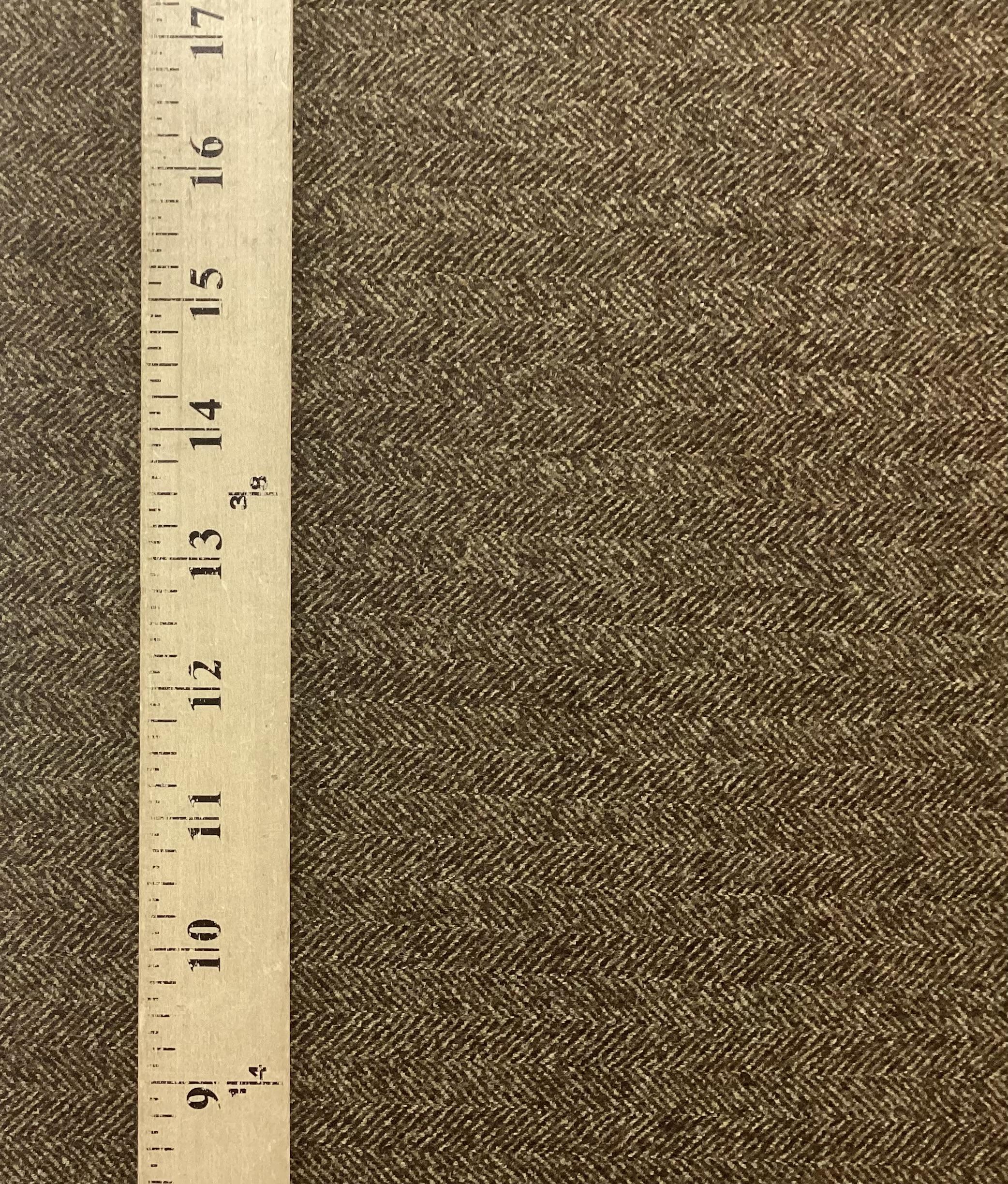 Made in Italy Guabello 100% Wool Herringbone In Leadwood