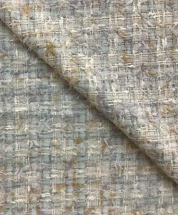 Cotton, Metallic Spring Tweed In Light Beige & Light Aqua