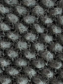 French Novelty Dimensional Cone Shaped Iridescent Velvet in Grey/Orange