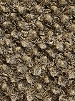 French Novelty Dimensional Cone-Shaped Coated Rayon in Gold