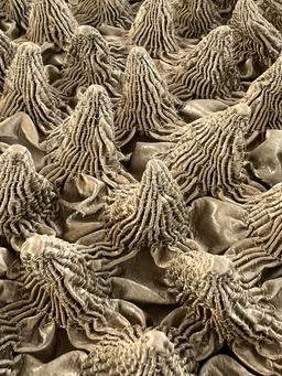 French Novelty Dimensional Cone-Shaped Coated Rayon in Gold