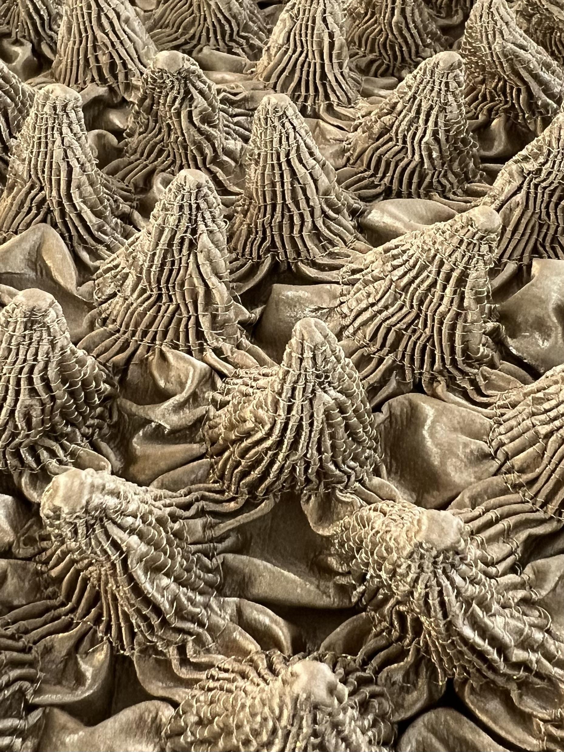 French Novelty Dimensional Cone-Shaped Coated Rayon in Gold