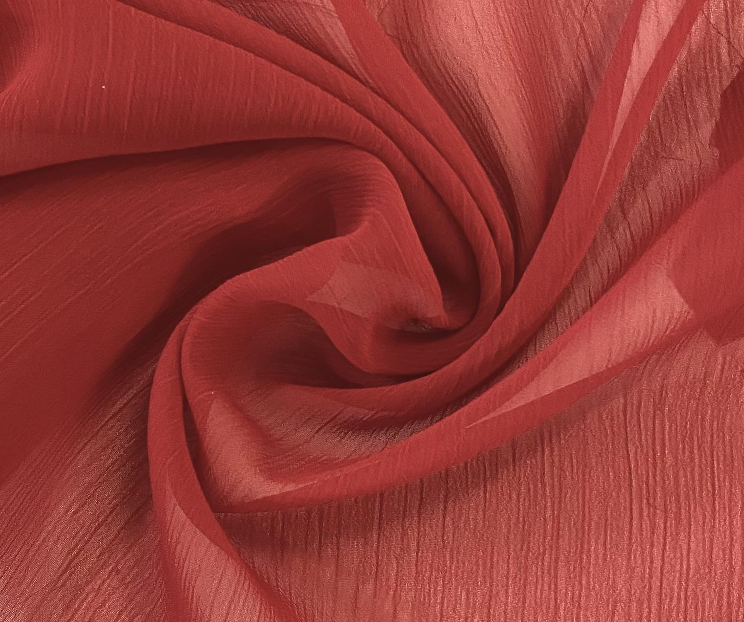 100% Polyester Crinkle Chiffon in Apple