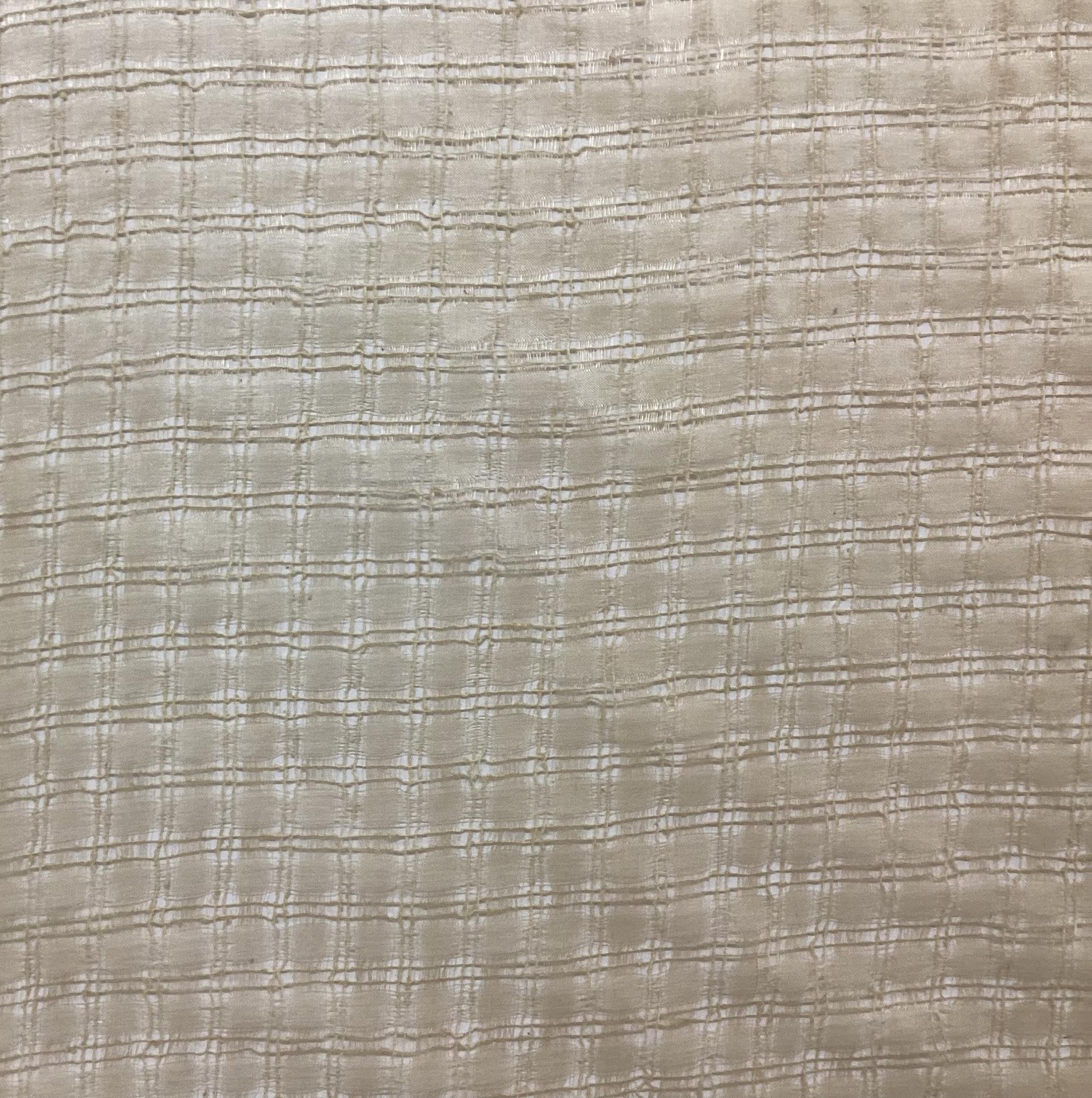 100% Silk Novelty Checkerboard In Antique Ivory