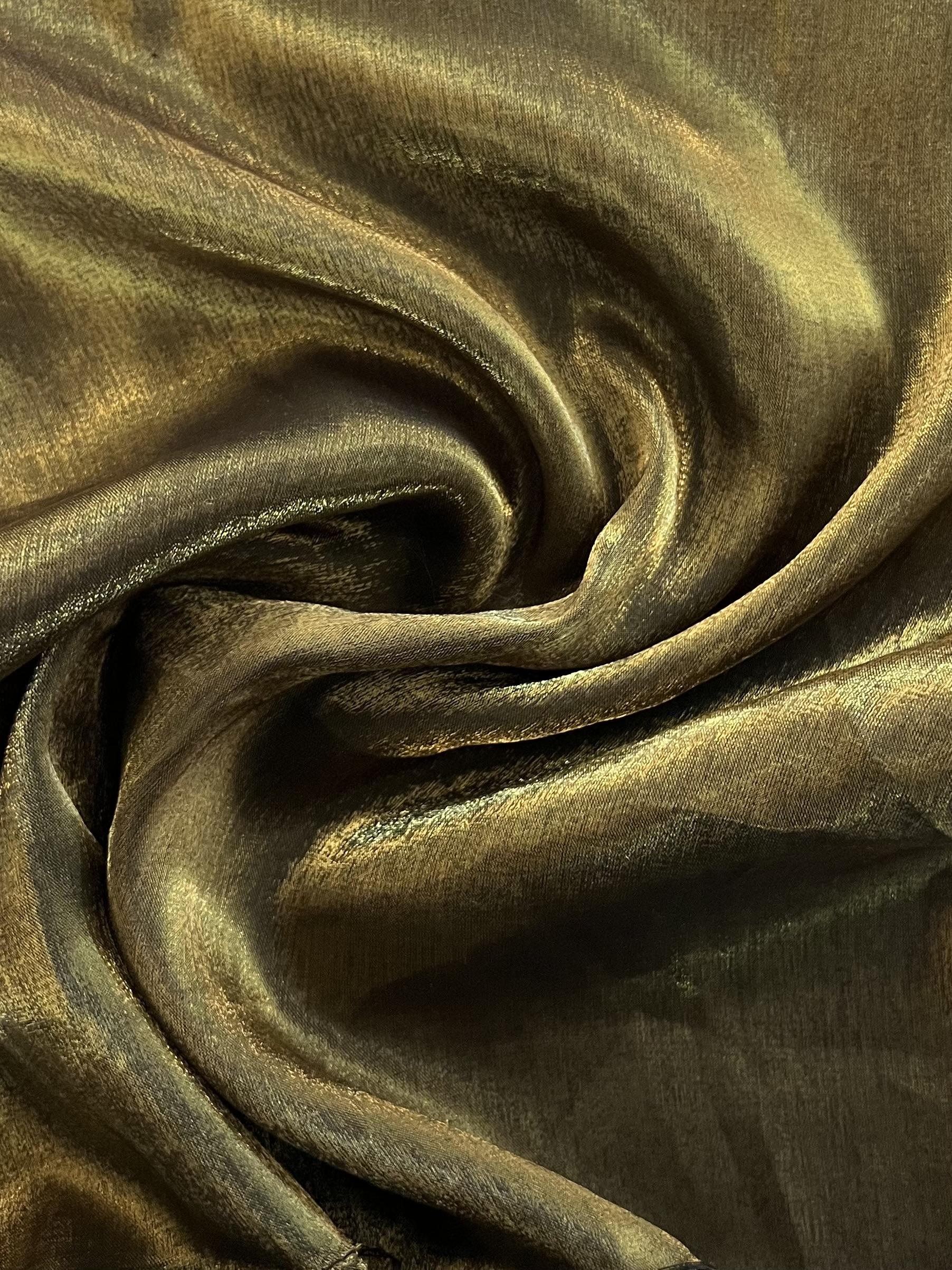 Viscose Rayon Blend Iridescent Charmeuse in Bronze