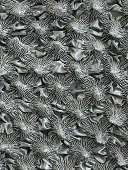 French Novelty Dimensional Cone-Shaped Coated Rayon in Silver