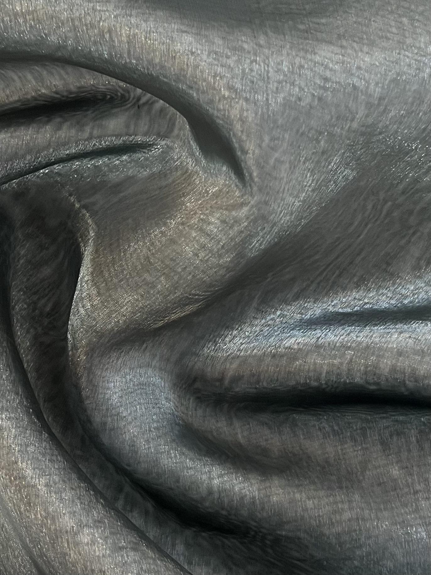 Polyester Extra Fine Iridescent Organza in Black/Silver