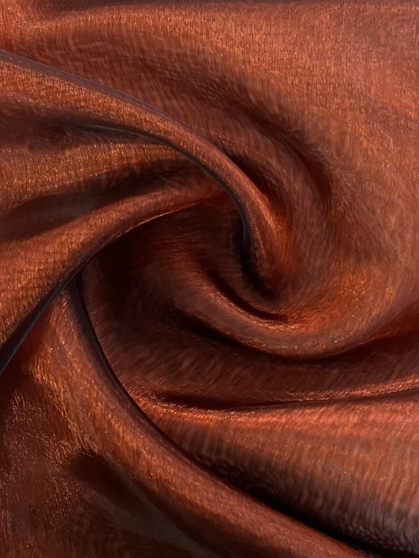 Polyester Extra Fine Iridescent Organza in Grey/Rust