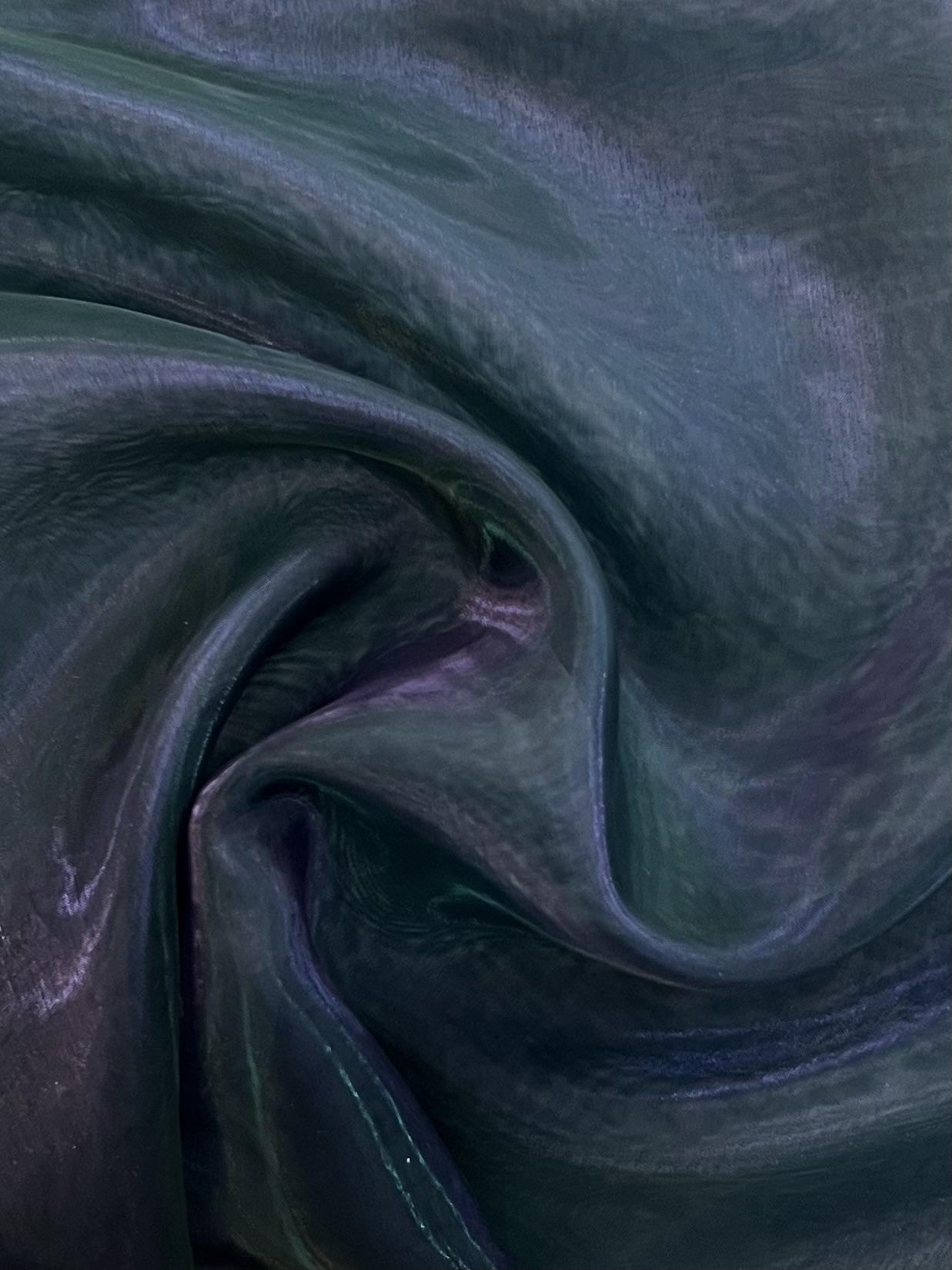 Polyester Extra Fine Iridescent Organza in Teal/Purple