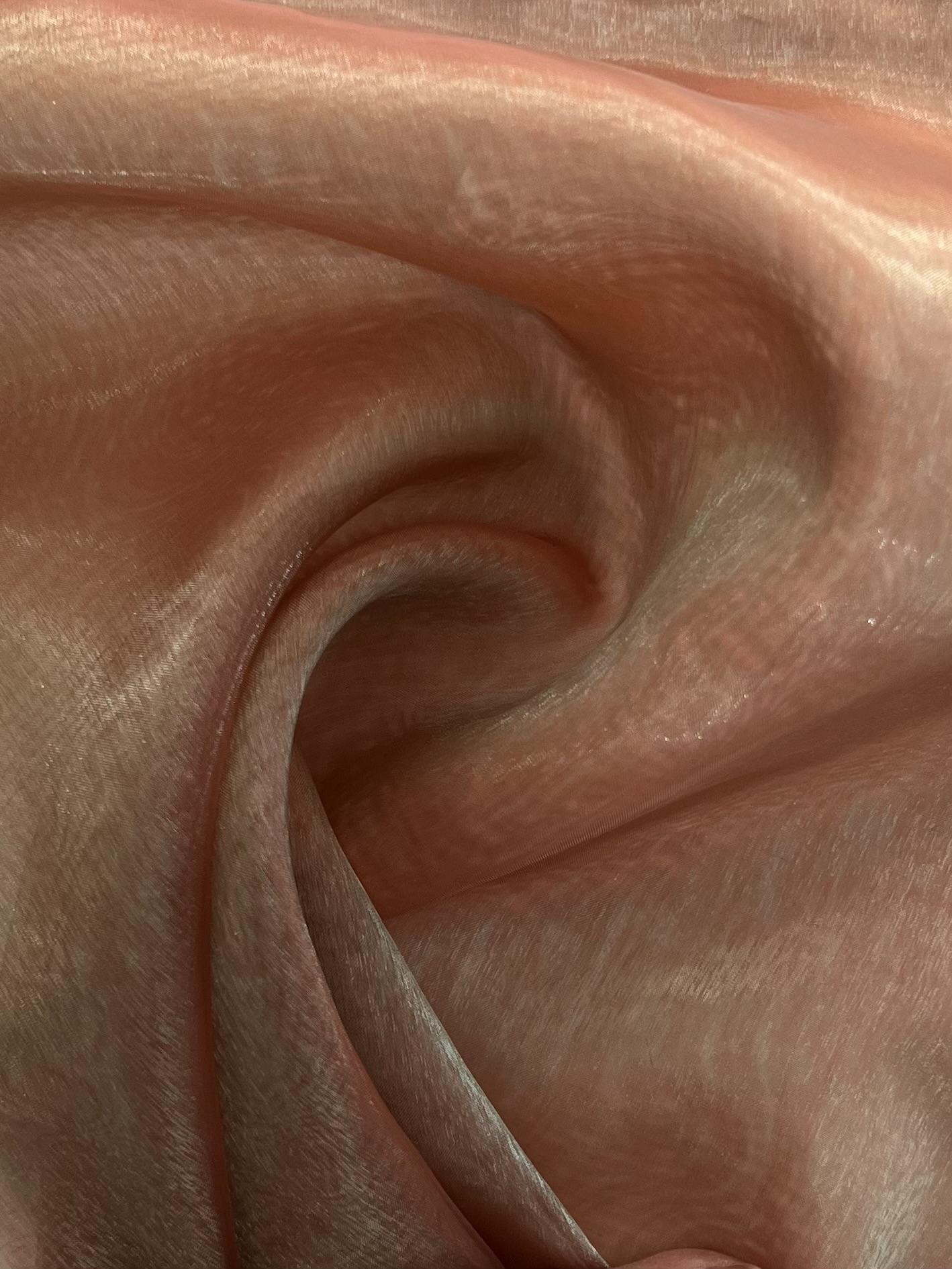 Polyester Extra Fine Iridescent Organza in Rose/Sage