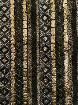 Metallic Embroidery and Sequins on Polyester Bouclé