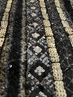 Metallic Embroidery and Sequins on Polyester Bouclé