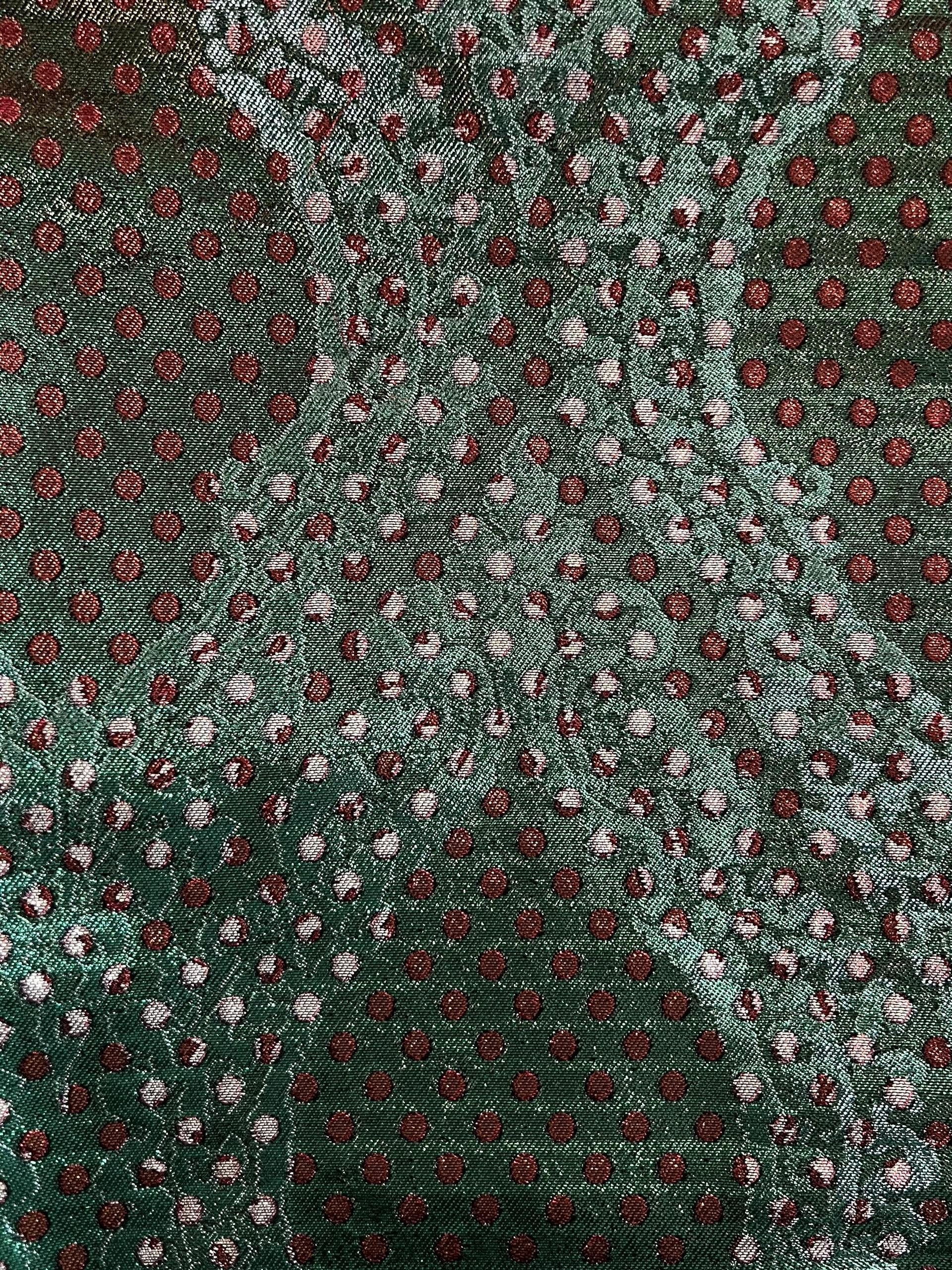 Iridescent "Mirage" Metallic Brocade Green