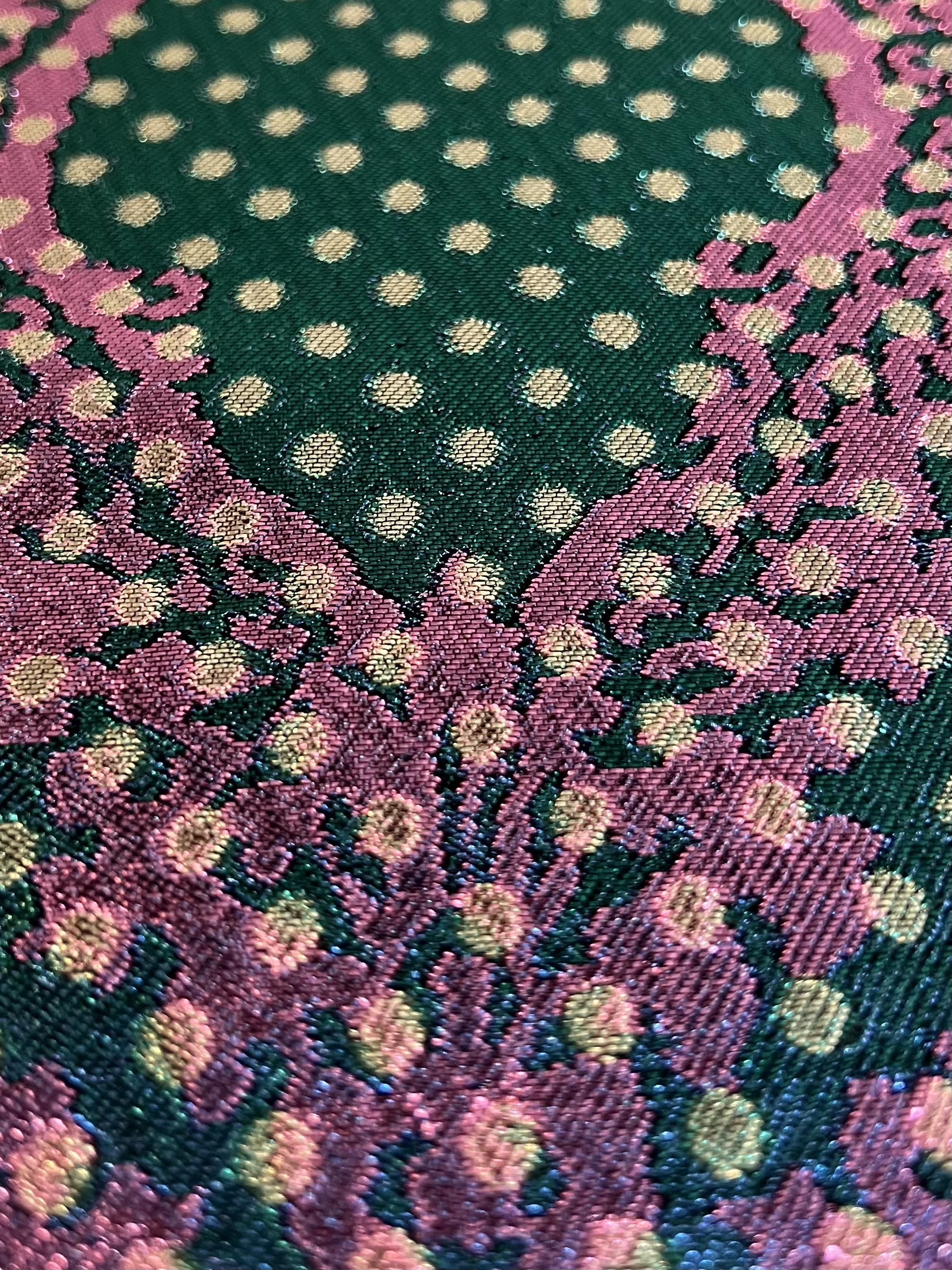 Iridescent "Mirage"  Metallic Brocade Blue