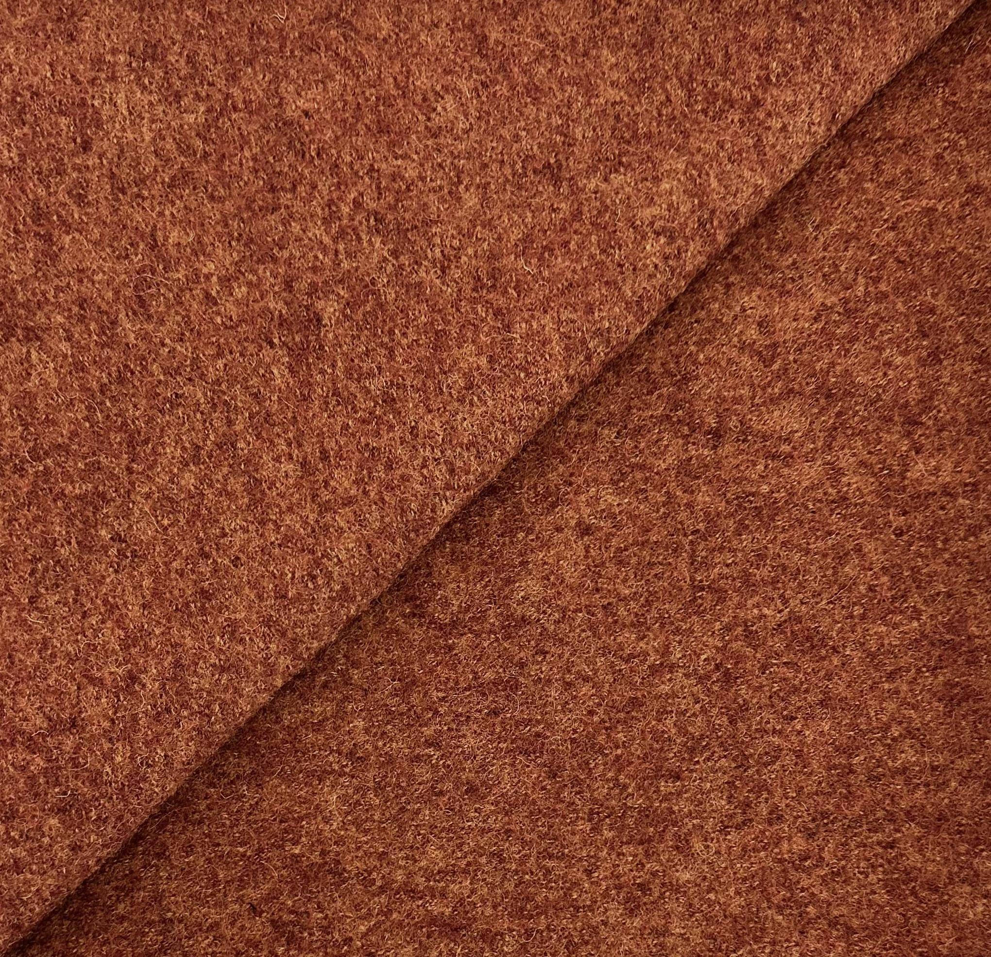 Imported Boiled Wool in Rust