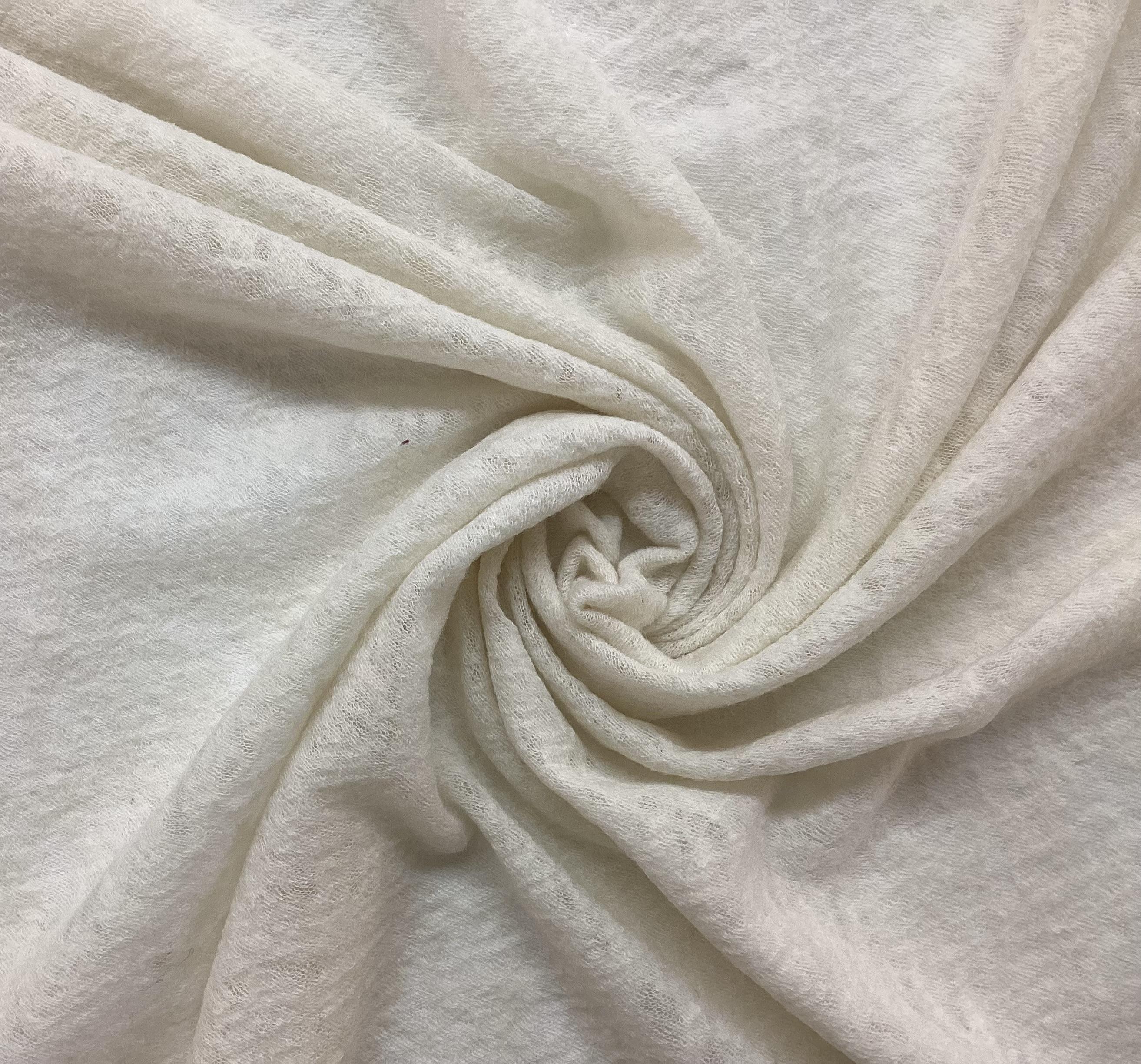 100% Pure Wool Novelty Sheer Knit In Ivory