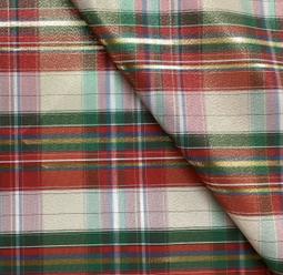 Polyester Metallic Taffeta Christmas Plaid