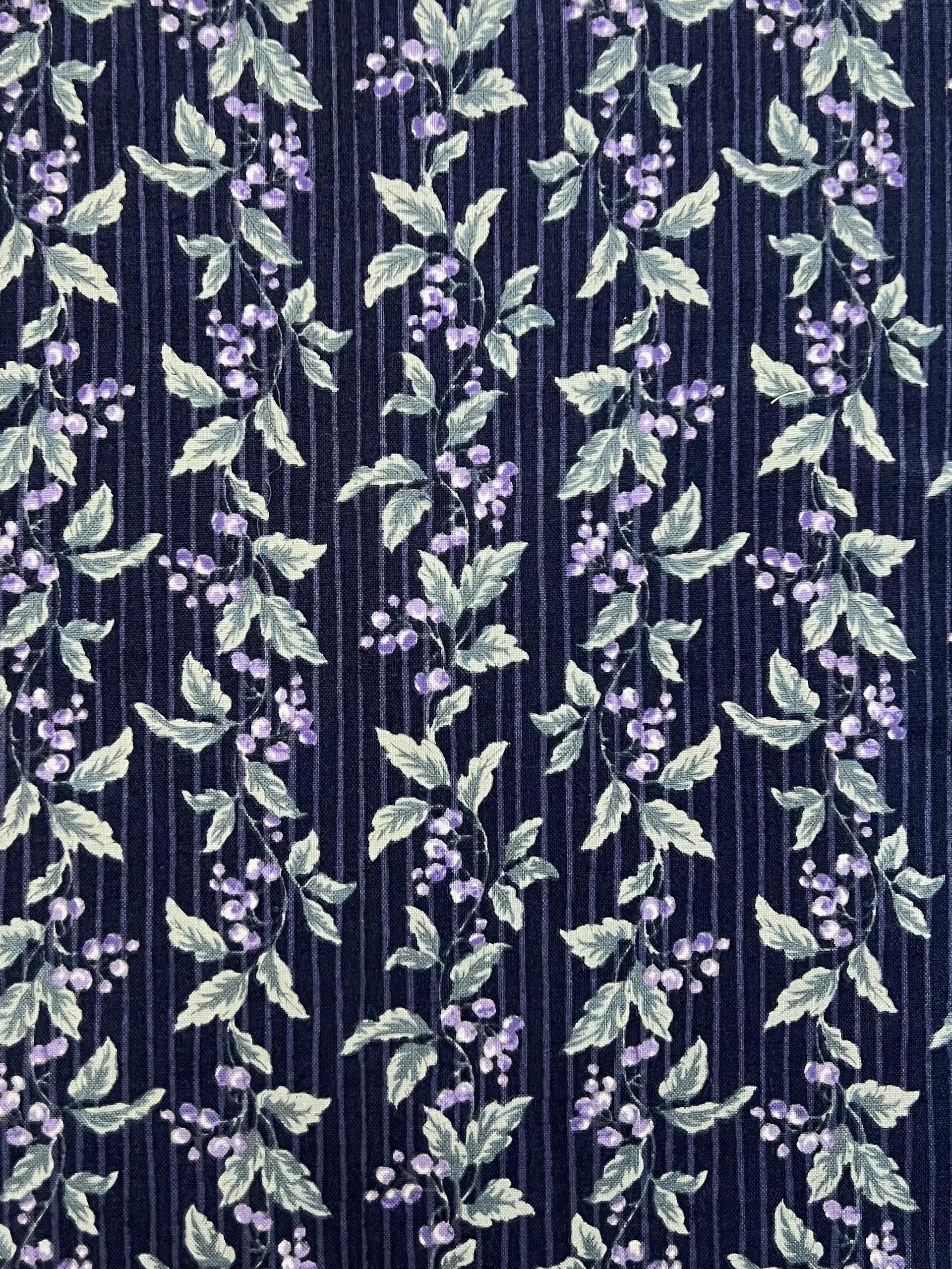 Printed Cotton "Grapevine" in Purple