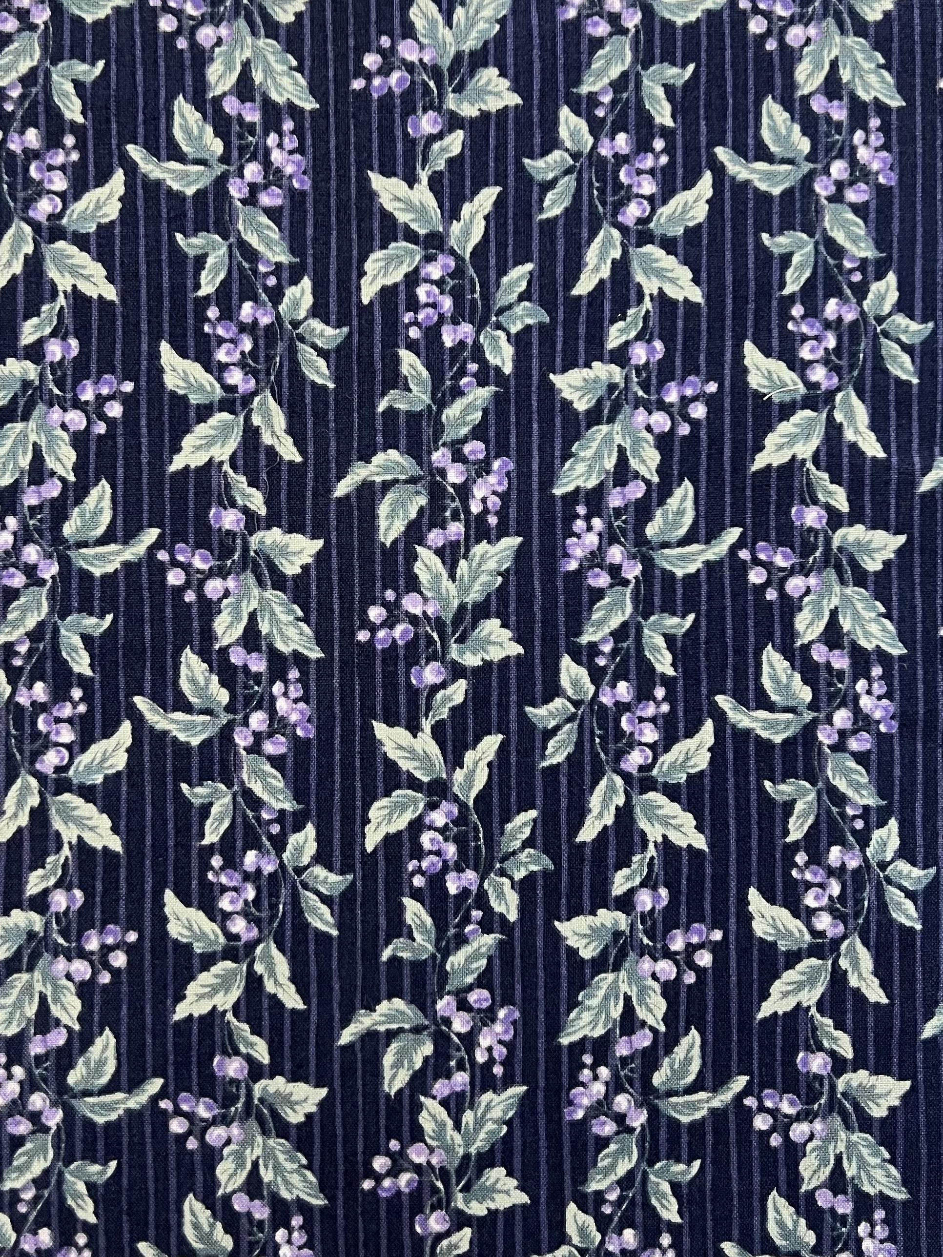 Printed Cotton "Grapevine" in Purple