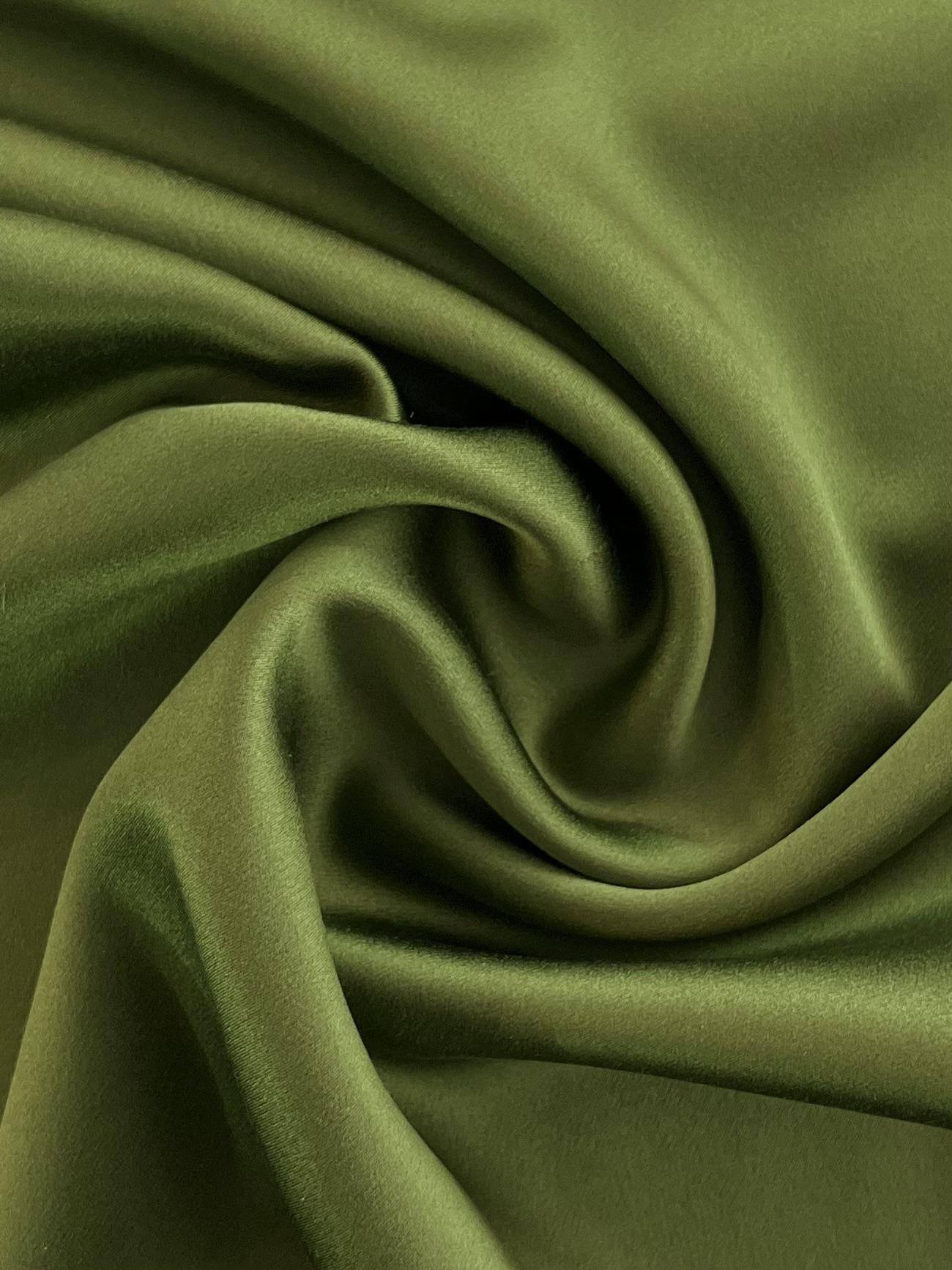 Heavy Silk Charmeuse in Olive Green