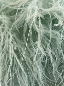 Hand Applied Ostrich Feather in Iced Mint