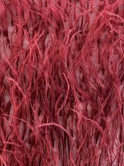 Hand Applied Ostrich Feather in Crimson Red