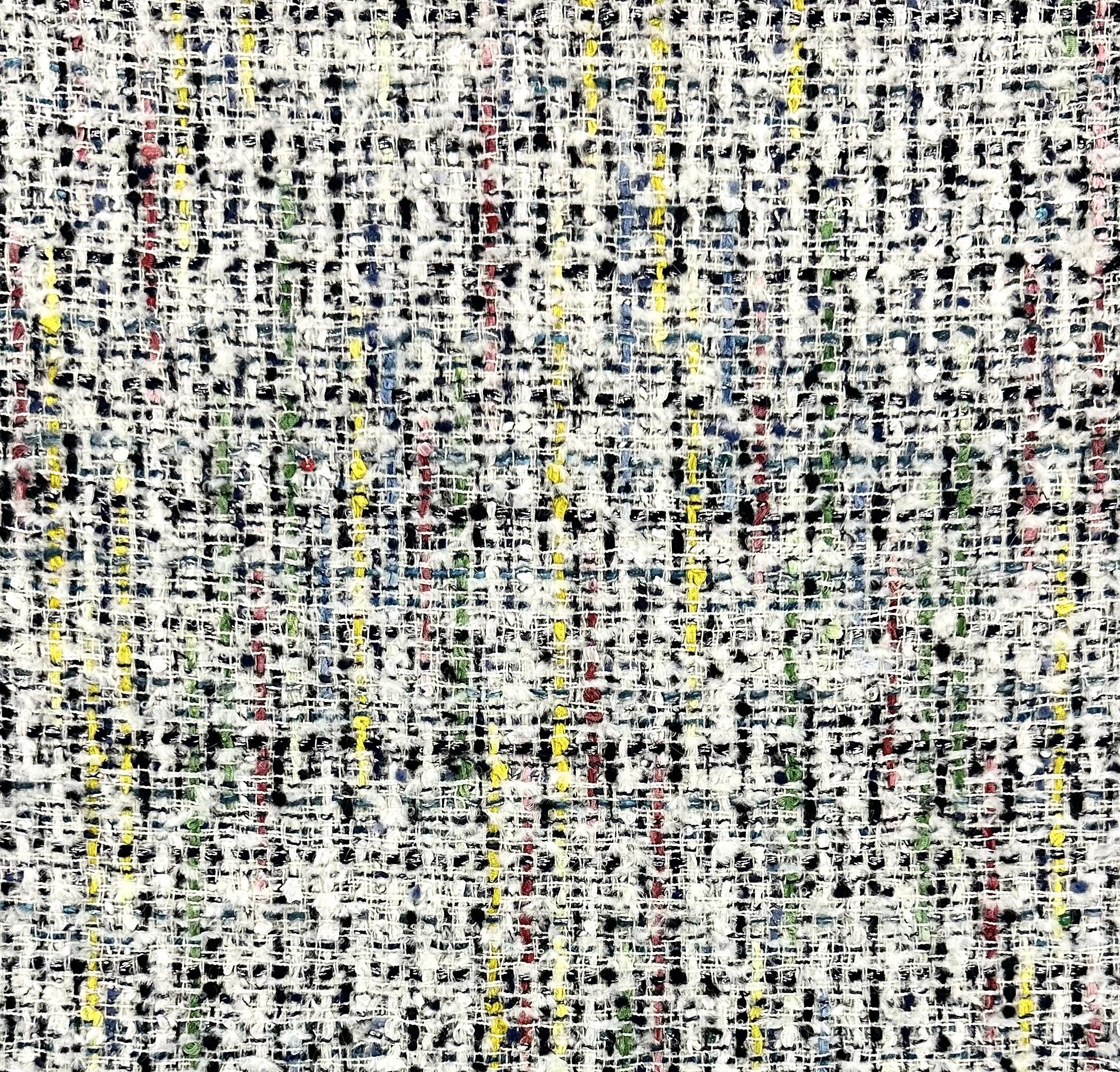 Italian Lurex Tweed in White Multi