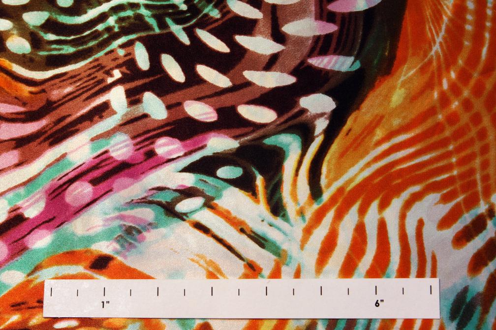 REDUCED Printed Silk Charmeuse0
