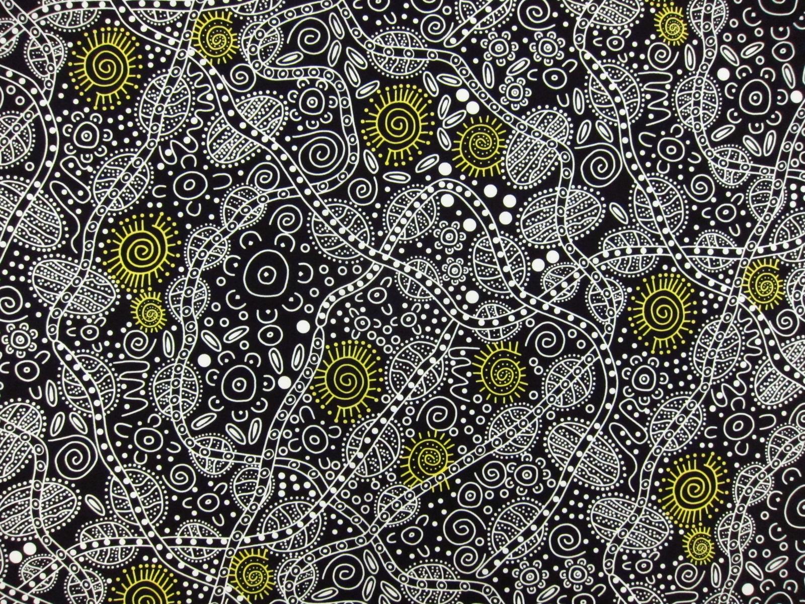 Australian Cotton Print With Aboriginal Motif0