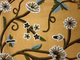 Floral Crewel Embroidery on Cotton Canvas0