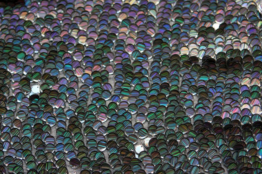 Paillettes on Silk Chiffon0