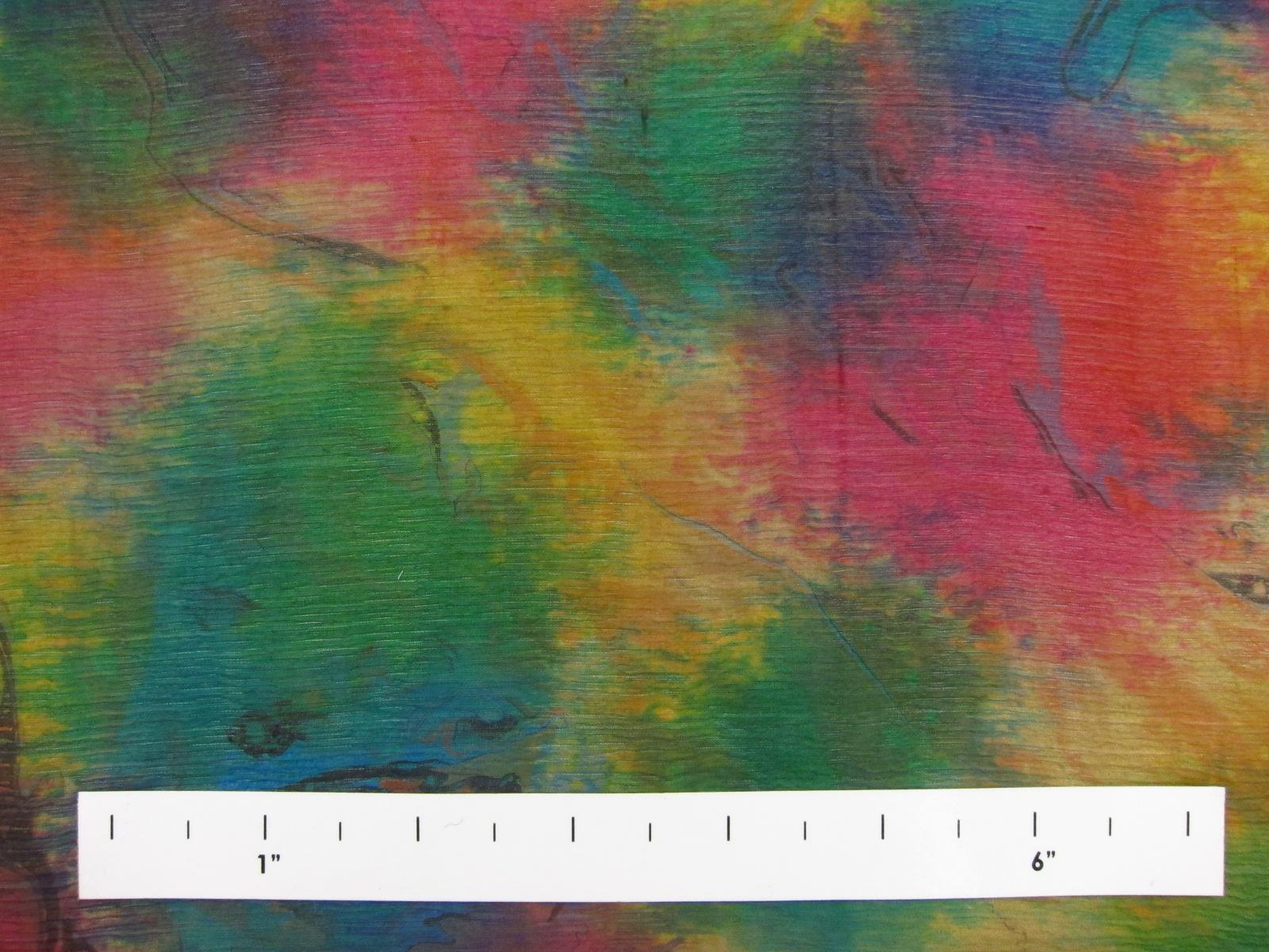 Tie Dye Crinkle Silk Chiffon0