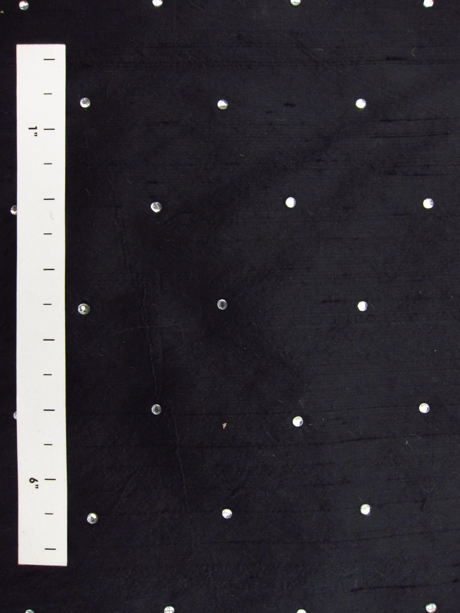Rhinestones on Silk Shantung0