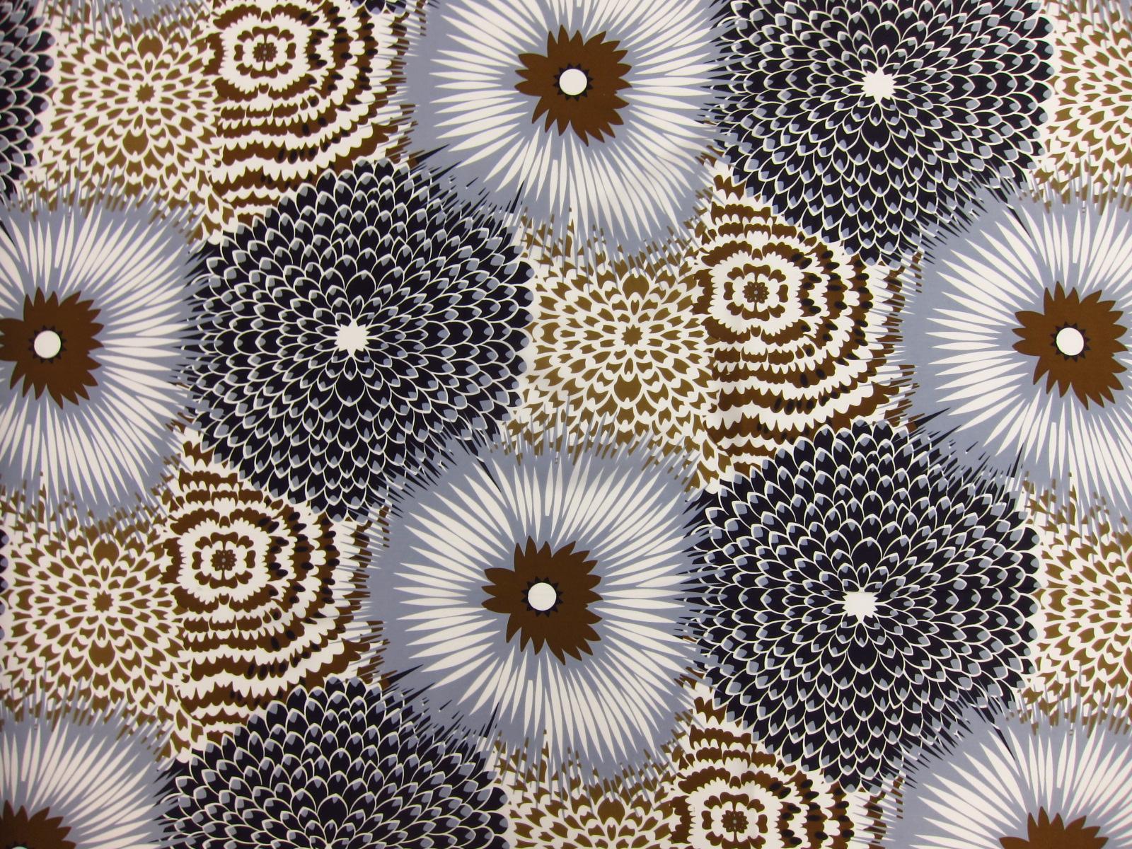 Printed Silk Charmeuse Floral in White Yellow Grey Background