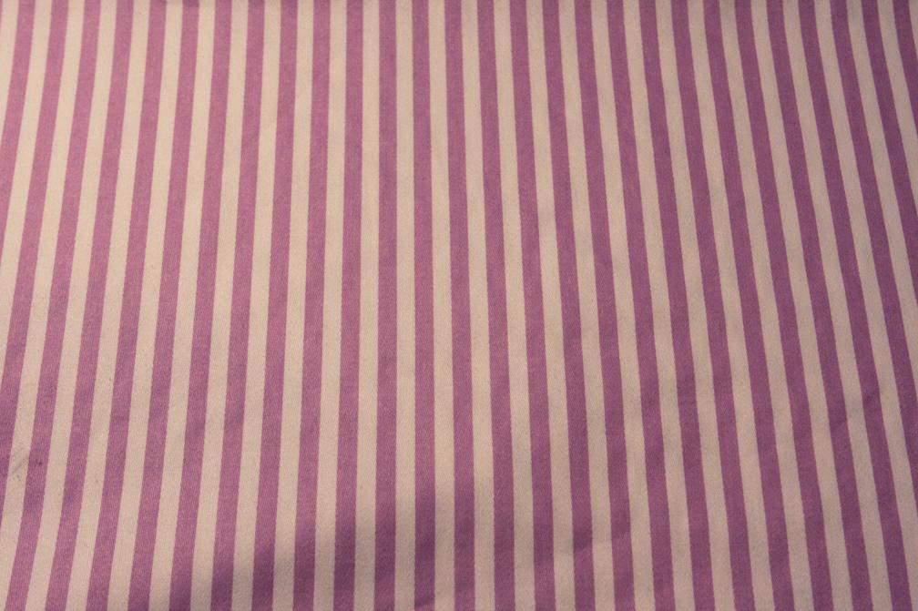 Cotton Sateen 1/4" Stripe In Lilac And White0