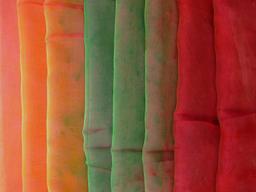 Iridescent Tie Dye Ombré Silk Chiffon0