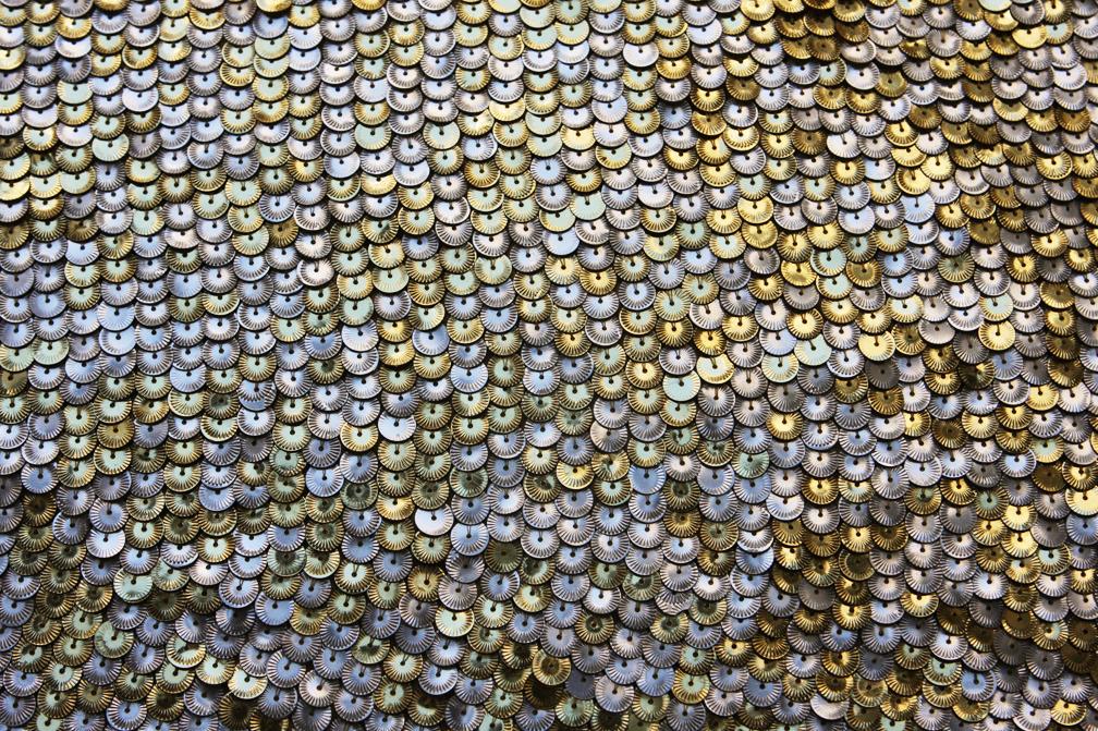 Novelty Paillettes on Silk Chiffon0