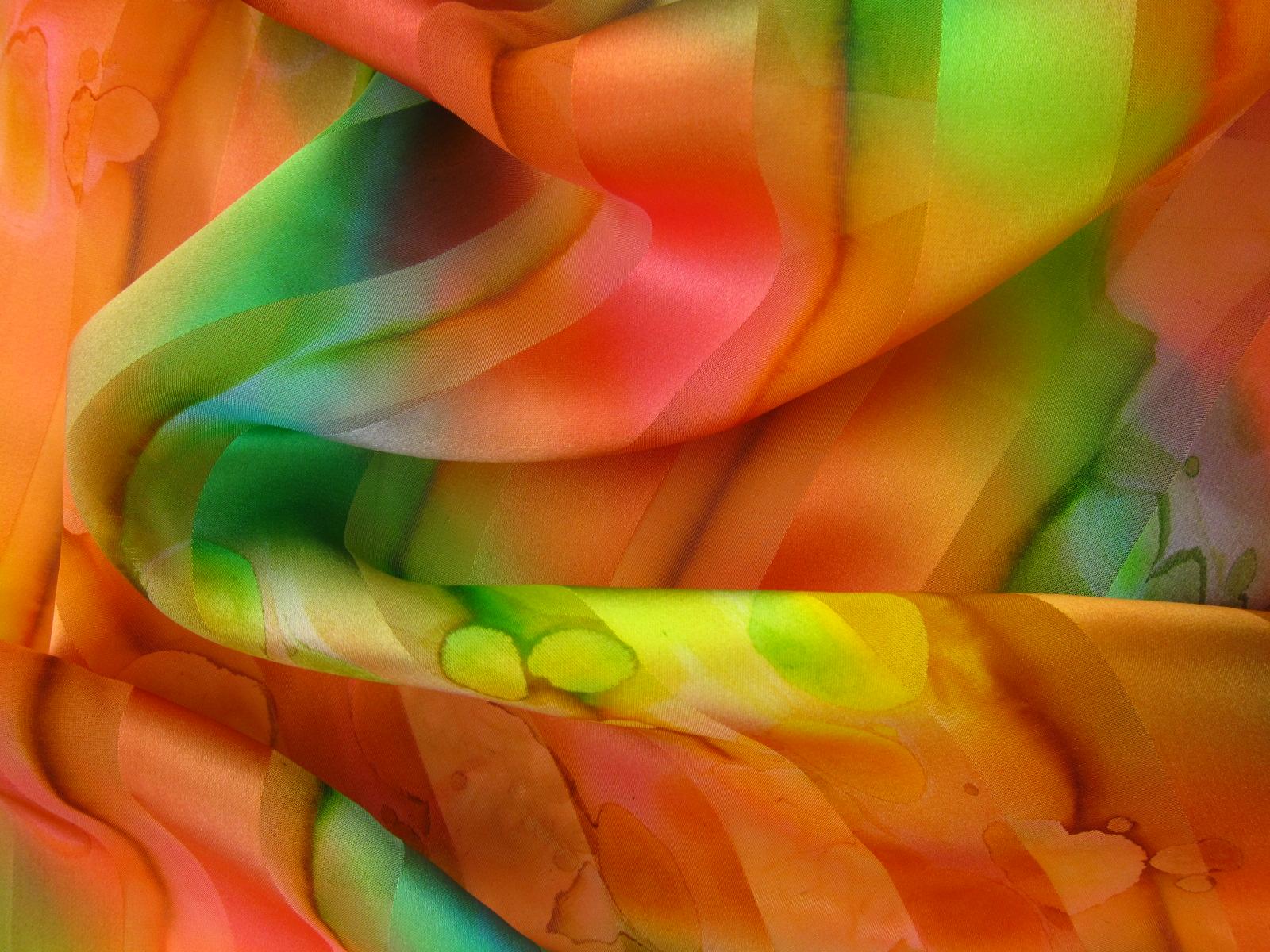 Tie Dye Satin Stripe Silk Chiffon2