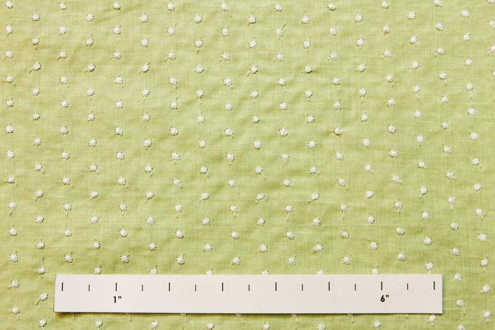Cotton Embroidered Dots in Spring Bud1