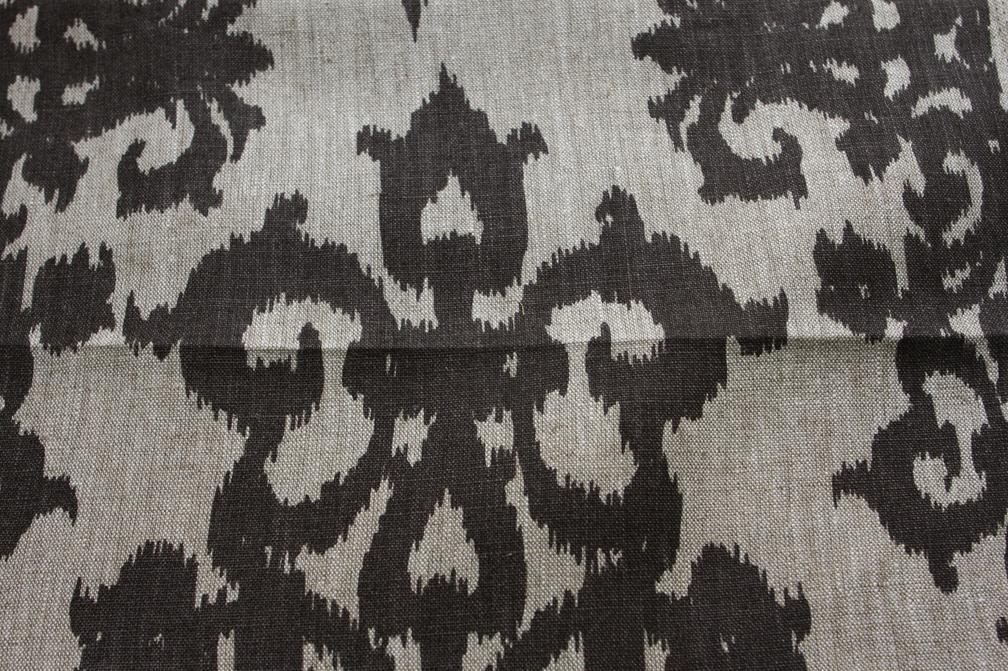 Linen Upholstery Ornamental Ikat Print0